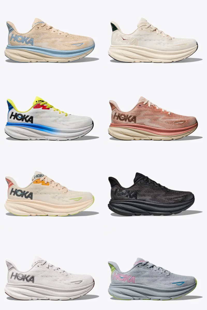 8 pairs of Hoka Clifton 9 sneakers