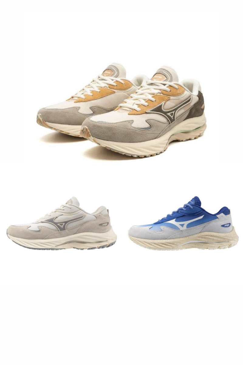 Three pairs of Mizunos Wave Rider Beta shoes. 